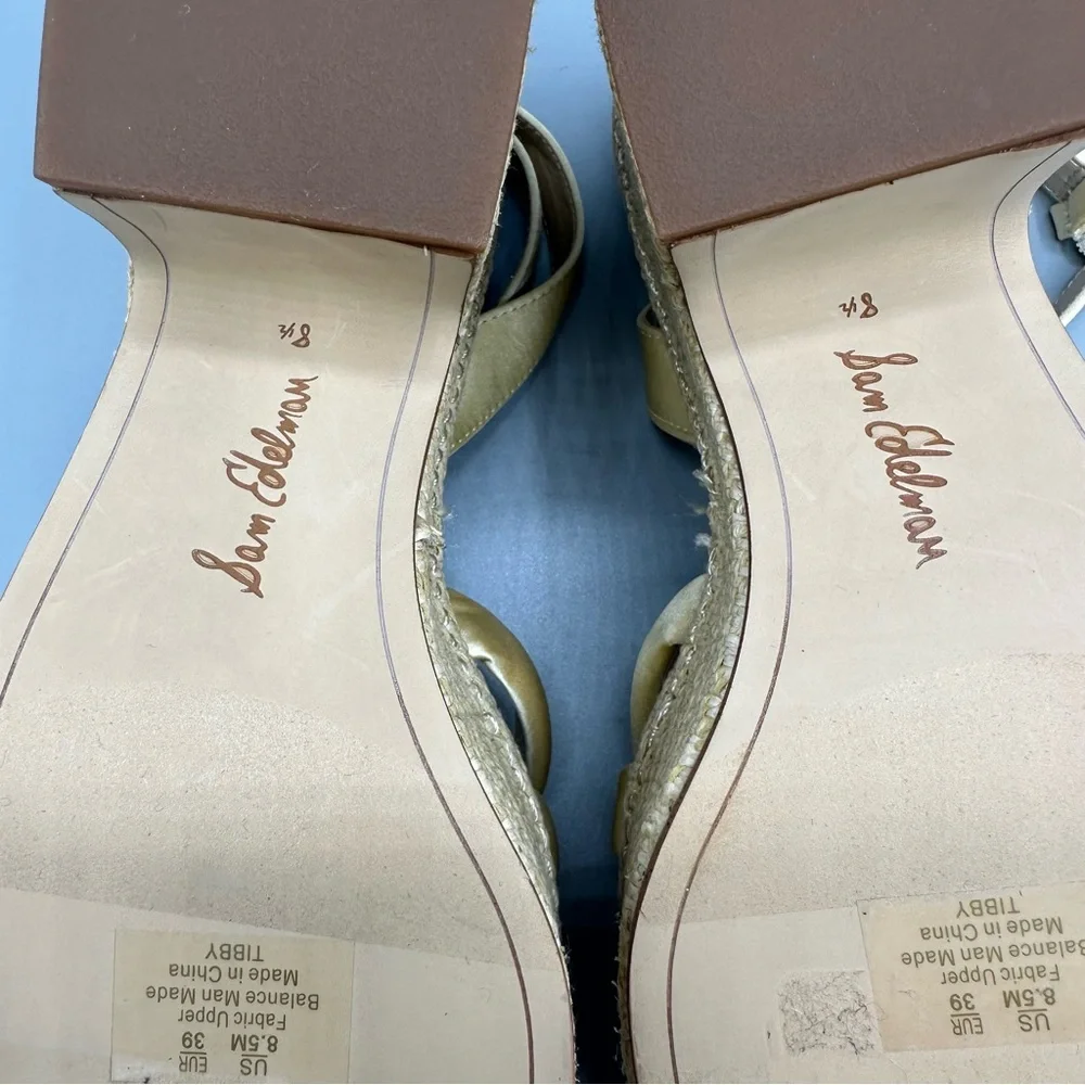 Sam Edelman Tibby Washed Lemon Plarform Wedge Sandal Women’s Size 8.5